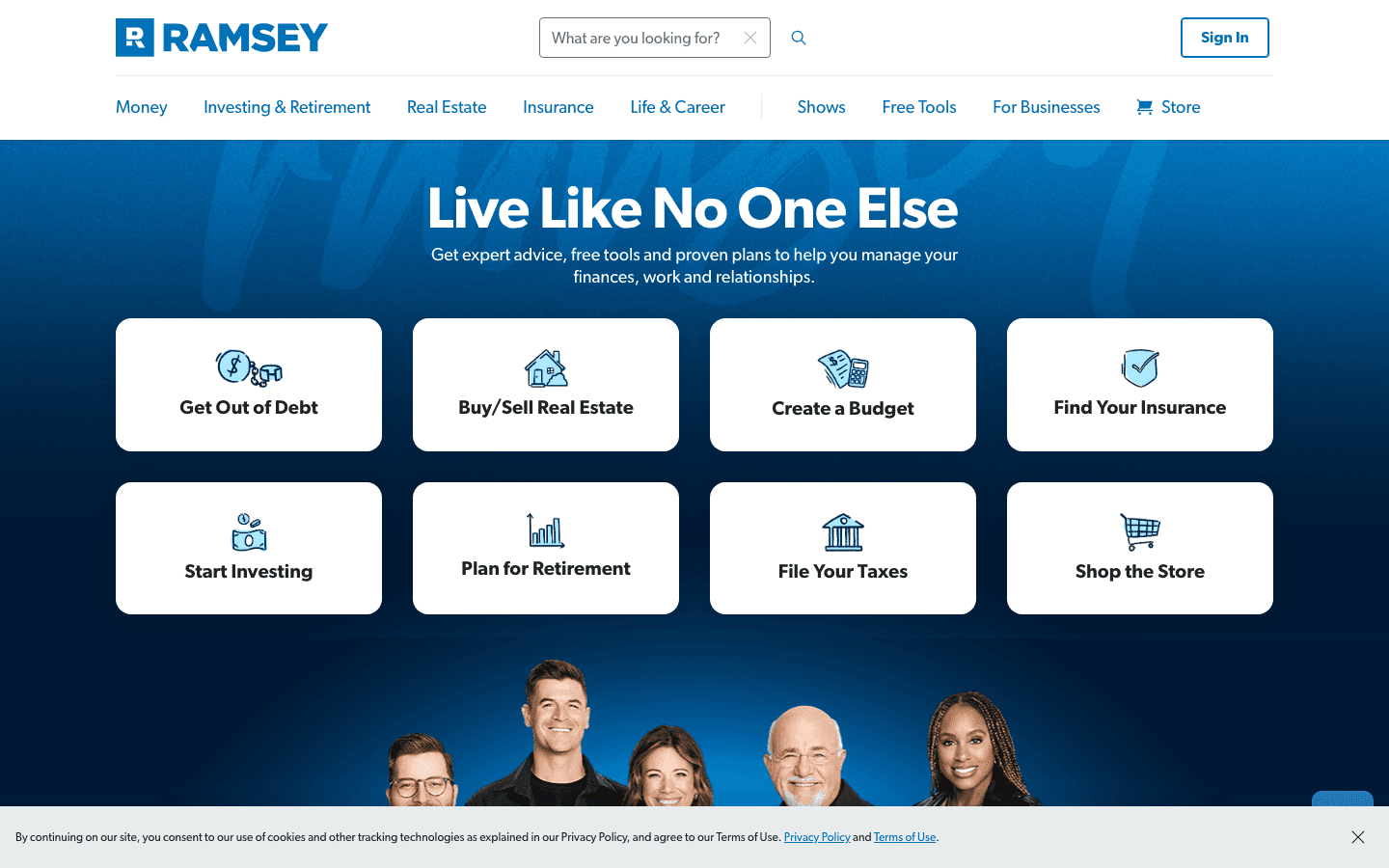 Dave Ramsey / Ramsey Solutions homepage screenshot