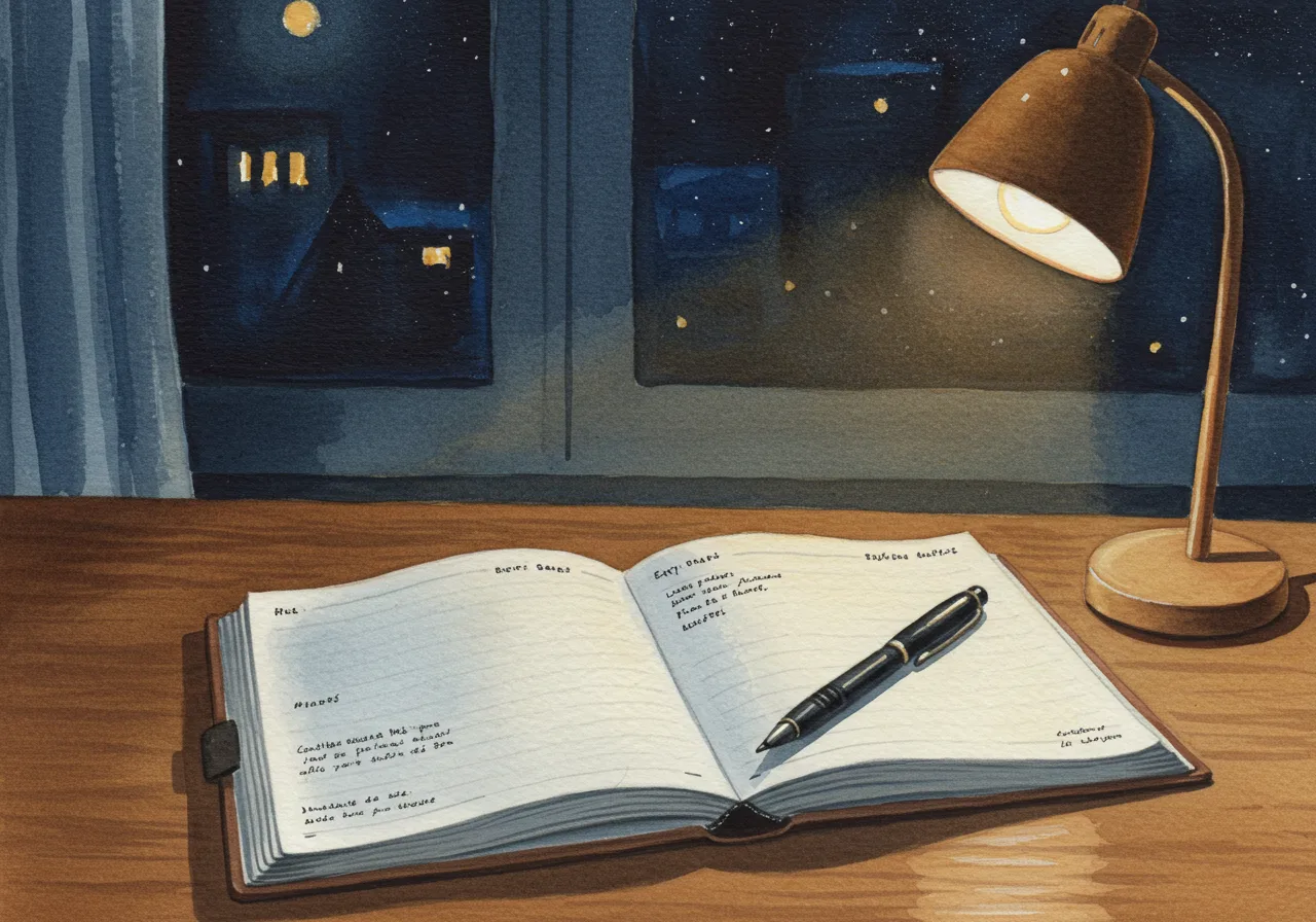 A quiet notebook and pen at 3am